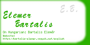 elemer bartalis business card