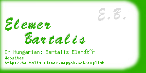 elemer bartalis business card